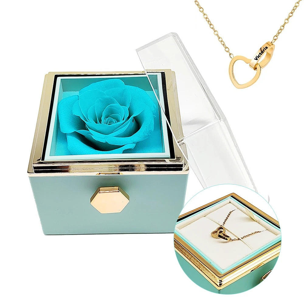 Rosa Eterna Giratoria - Caja con Collar TIAN Forever