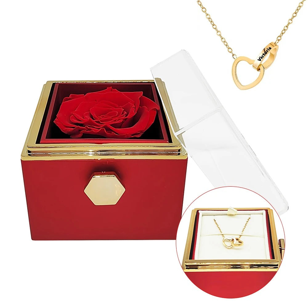 Rosa Eterna Giratoria - Caja con Collar TIAN Forever