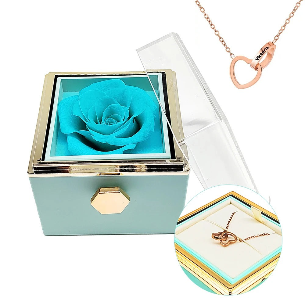 Rosa Eterna Giratoria - Caja con Collar TIAN Forever