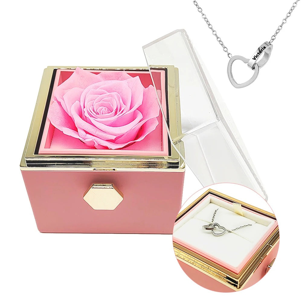 Rosa Eterna Giratoria - Caja con Collar TIAN Forever