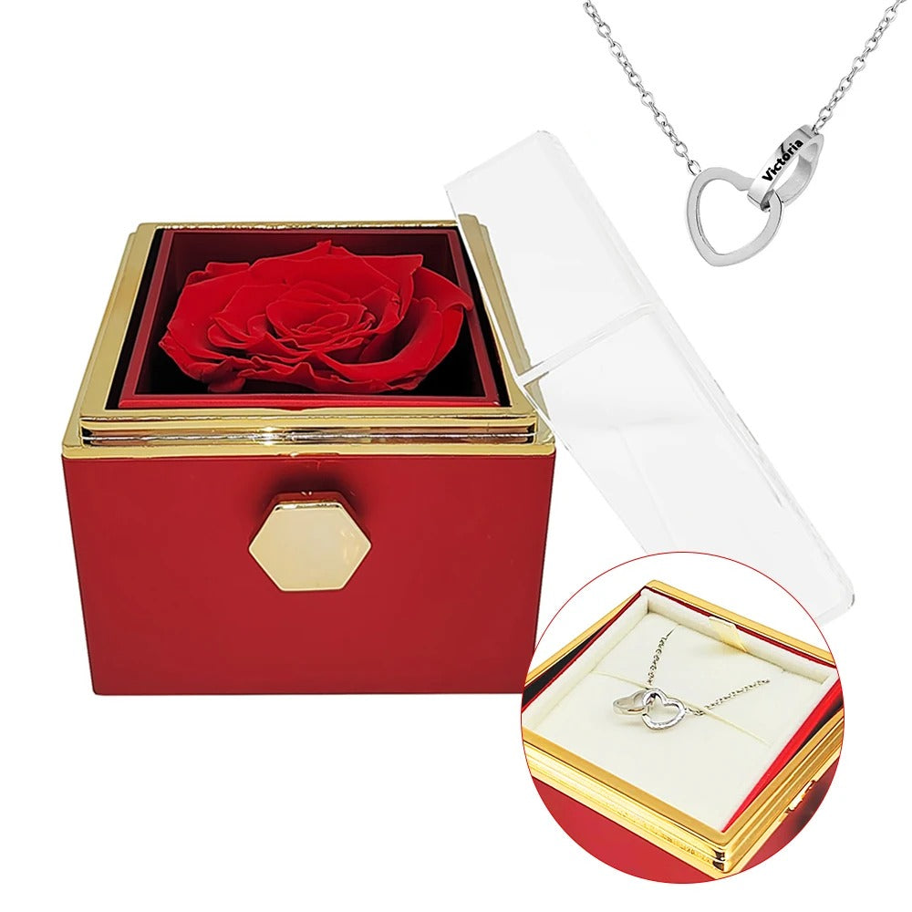 Rosa Eterna Giratoria - Caja con Collar TIAN Forever